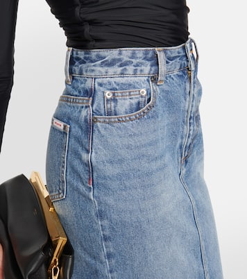 Gonna lunga di jeans a vita alta | Self-Portrait