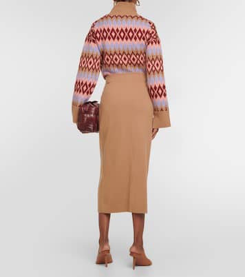 Cashmere and wool midi skirt | Jardin des Orangers