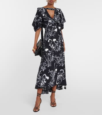 Robe midi à fleurs | Victoria Beckham