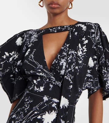 Robe midi à fleurs | Victoria Beckham