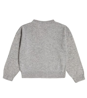 Lace-trimmed wool cardigan | Monnalisa