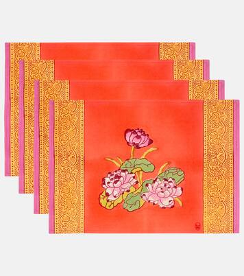 Tea Flower set of 4 cotton placemats | Lisa Corti