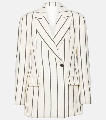 Blazer en lin et coton à ornements | Brunello Cucinelli