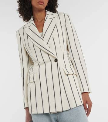 Blazer en lin et coton à ornements | Brunello Cucinelli