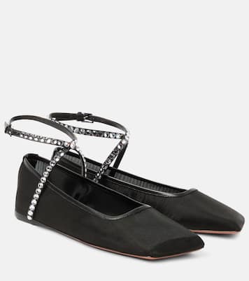 Verzierte Ballerinas Ane aus Mesh | Amina Muaddi