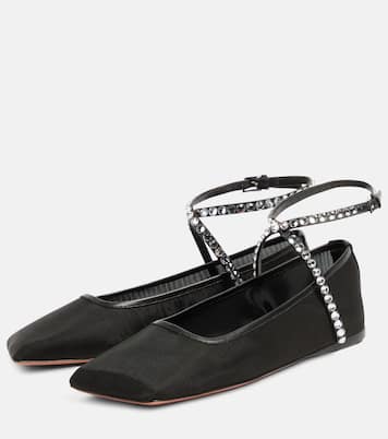 Verzierte Ballerinas Ane aus Mesh | Amina Muaddi