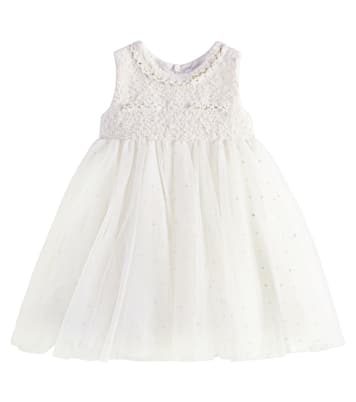 Baby - Abito in tulle e bouclé a pois | Monnalisa