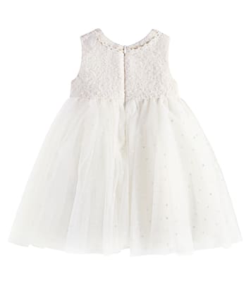 Baby - Abito in tulle e bouclé a pois | Monnalisa