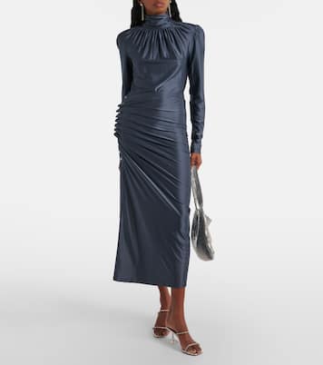Falda midi fruncida de jersey | Rabanne