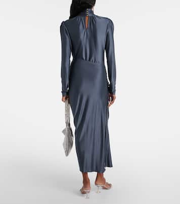 Falda midi fruncida de jersey | Rabanne
