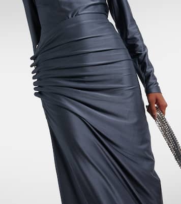 Falda midi fruncida de jersey | Rabanne