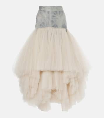 Gonna lunga Graceful in denim e tulle | Maticevski