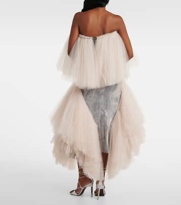 Gonna lunga Graceful in denim e tulle | Maticevski