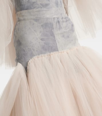 Gonna lunga Graceful in denim e tulle | Maticevski