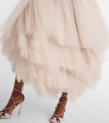 Gonna lunga Graceful in denim e tulle | Maticevski