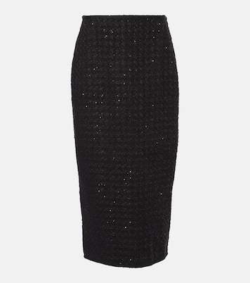 Gonna lunga in bouclé con paillettes | Rotate