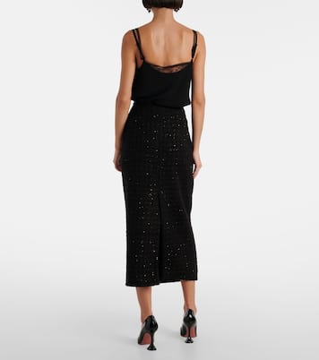 Gonna lunga in bouclé con paillettes | Rotate
