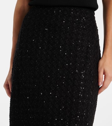 Gonna lunga in bouclé con paillettes | Rotate