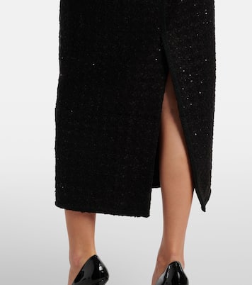 Gonna lunga in bouclé con paillettes | Rotate