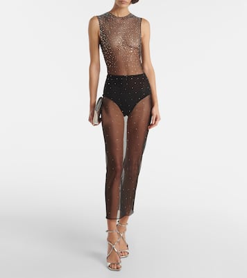 Abito midi Crew in mesh | Alex Perry