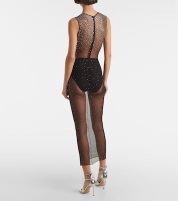 Abito midi Crew in mesh | Alex Perry