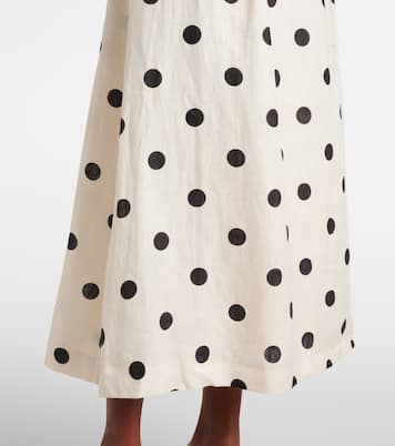 Abito midi in lino a pois con fiocco | Zimmermann