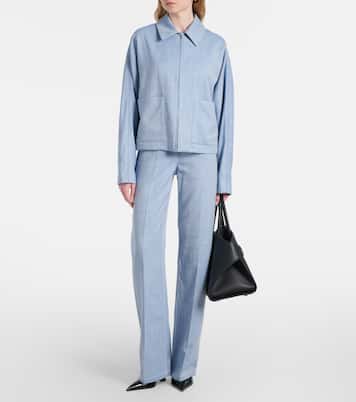 Blouson raccourci en laine, soie et lin | Ferragamo