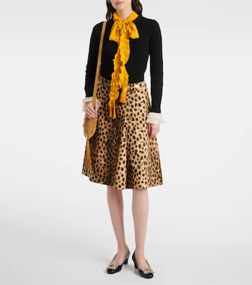 Leopard-print wool midi skirt | Valentino