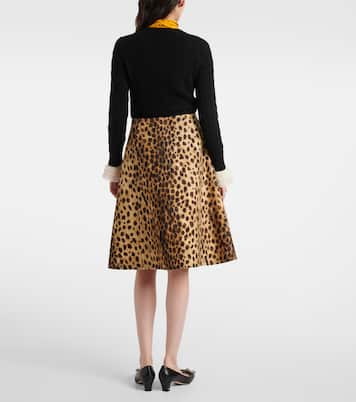 Leopard-print wool midi skirt | Valentino
