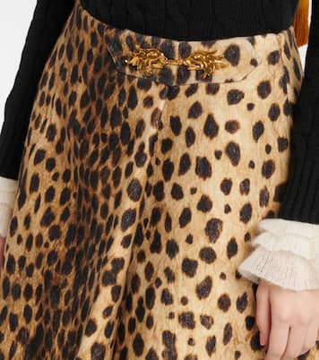 Leopard-print wool midi skirt | Valentino