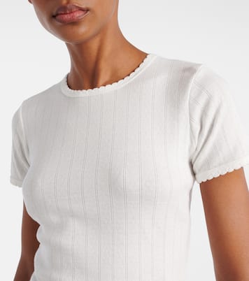 T-shirt in cotone pointelle | Leset