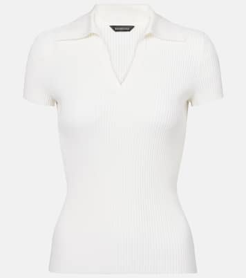 Polo in maglia di misto lana a coste | Balenciaga