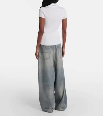 Polo in maglia di misto lana a coste | Balenciaga