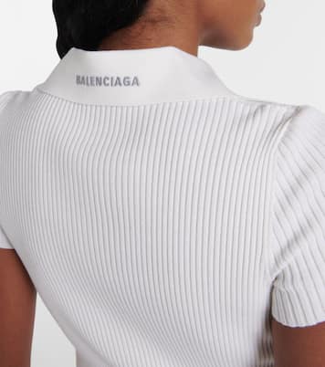Polo in maglia di misto lana a coste | Balenciaga