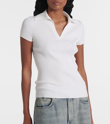 Polo in maglia di misto lana a coste | Balenciaga