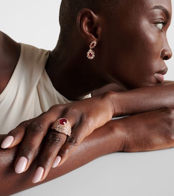 Dome 18kt rose gold ring with ruby and diamonds | Suzanne Kalan