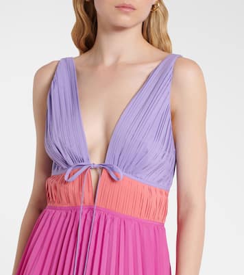 Vestido midi Stephanie de popelín plisado  | Simkhai