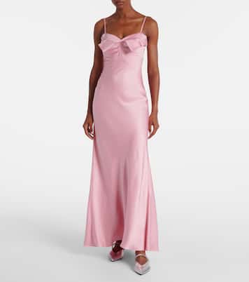 Abito lungo in raso di seta | McQueen