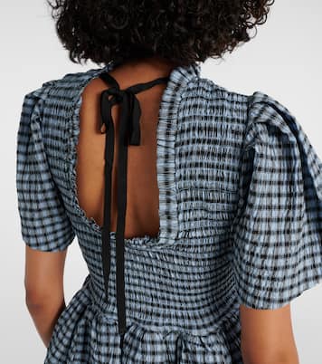 Robe en seersucker à carreaux | Ganni