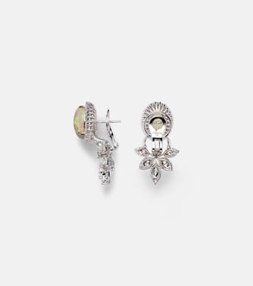 Ohrringe Reign Supreme aus 18kt Weißgold mit Diamanten und Opal | Yeprem