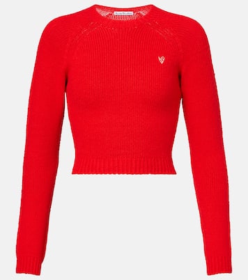 Cropped ribbed-knit cotton-blend sweater | Acne Studios