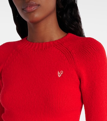 Cropped ribbed-knit cotton-blend sweater | Acne Studios