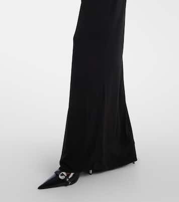 Logo Necklace embellished halterneck gown | Coperni