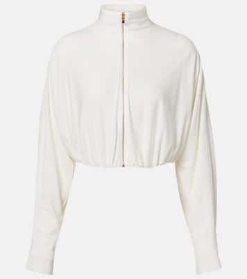 Draped mockneck jersey jacket | Alaïa