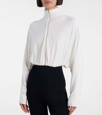 Draped mockneck jersey jacket | Alaïa