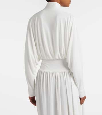 Draped mockneck jersey jacket | Alaïa