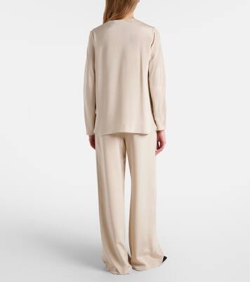 Pantalones anchos Palude en mezcla de seda | Max Mara