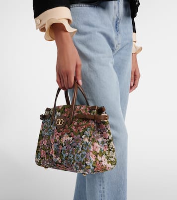 Antibes Small floral jacquard tote bag | Valentino Garavani