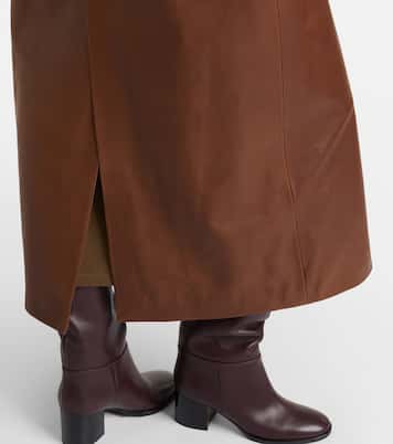 Dakota shearling-trimmed leather coat | Nour Hammour