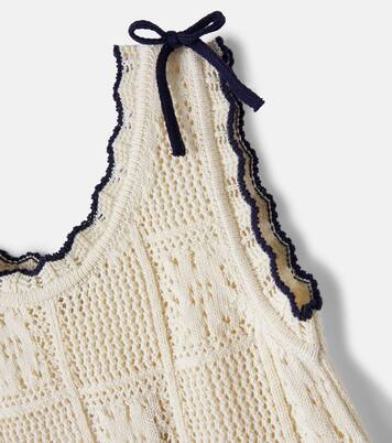Elina bow-detail crochet cotton dress | Bebe Organic
